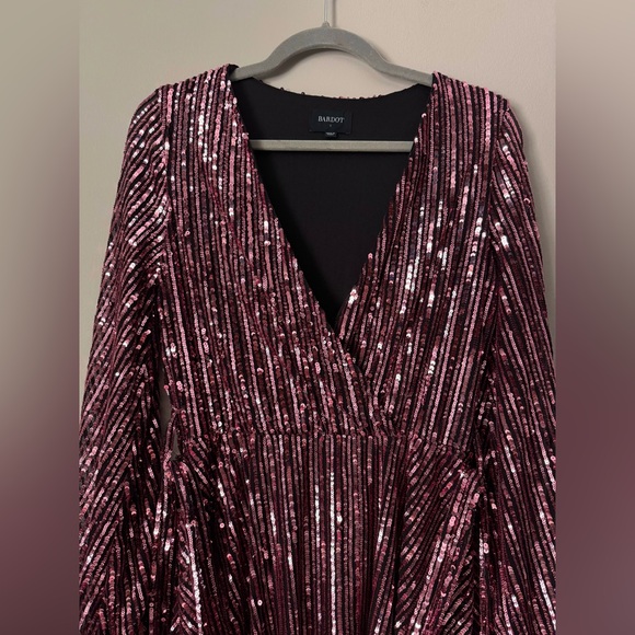 Bardot Sequin Wrap Dress - Picture 4 of 8
